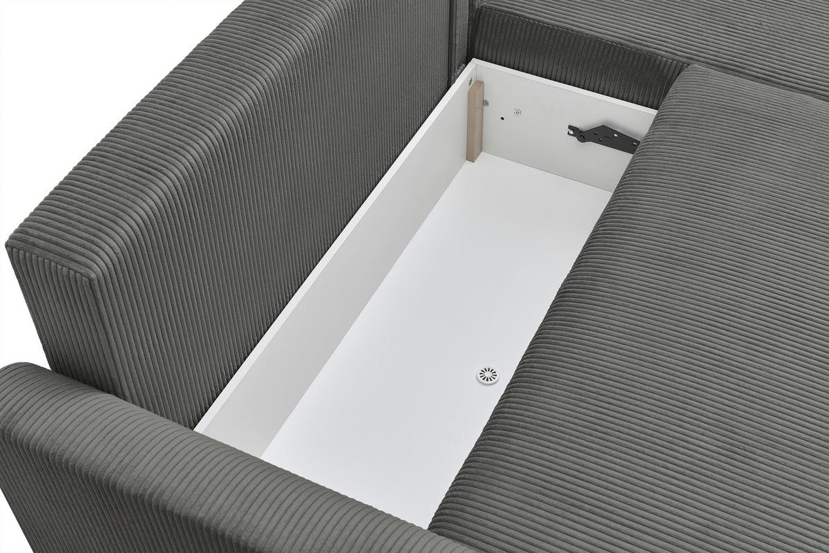 Coltar Kim - gri închis, Modern, lemn/textil (233/160cm) - Modern Living