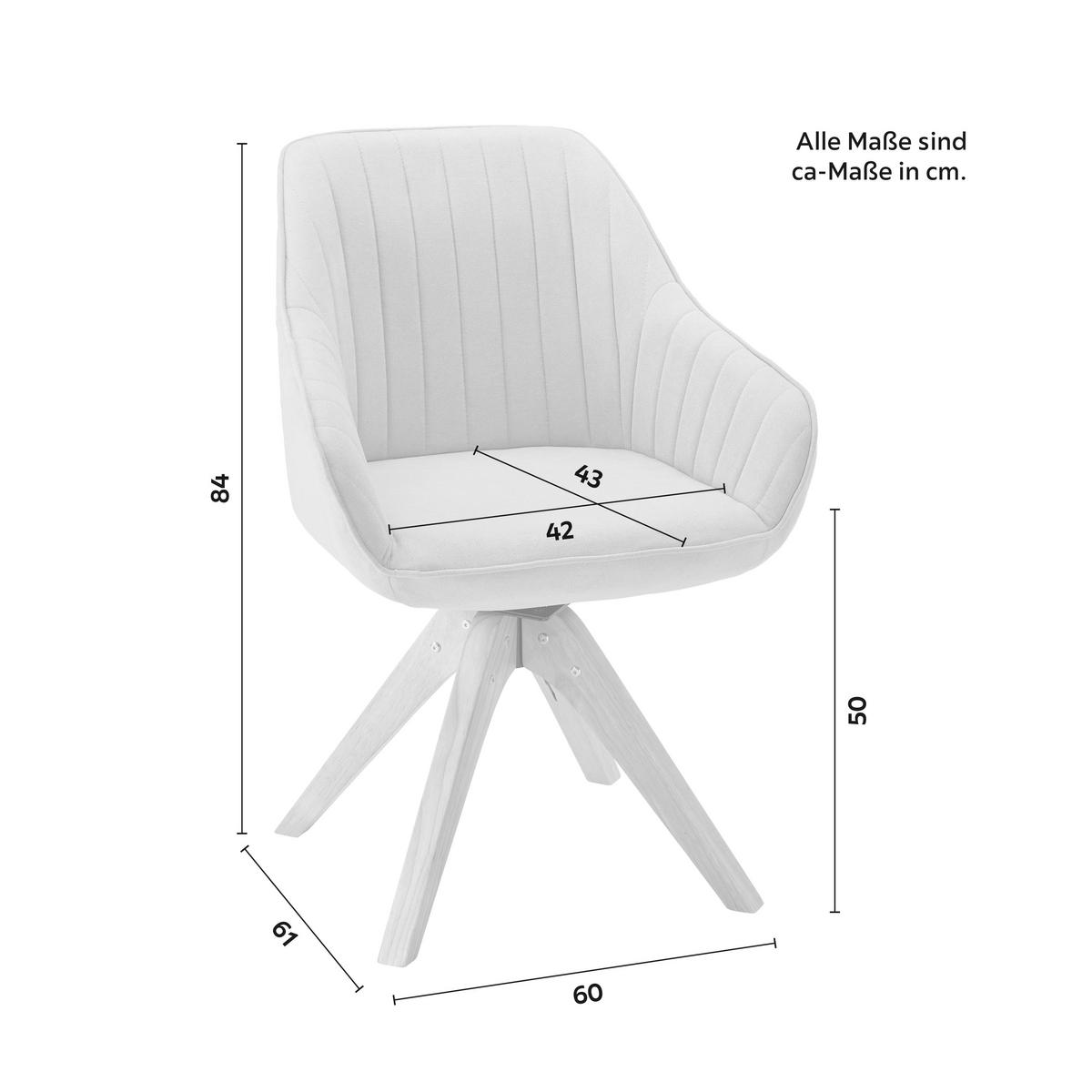 Armlehnstuhl Leonie Rosa Webstoff Drehbar Gepolstert - Eichefarben/Rosa, MODERN, Holz/Textil (60/84/61cm) - Bessagi Home