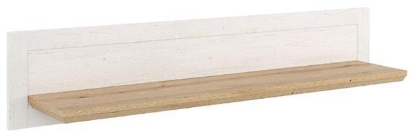 VÄGGHYLLA KORSIKA -EXKLUSIV- - vit/ekfärgad, Romantik / Lanthus, trämaterial (100/23,5/25cm) - Mömax