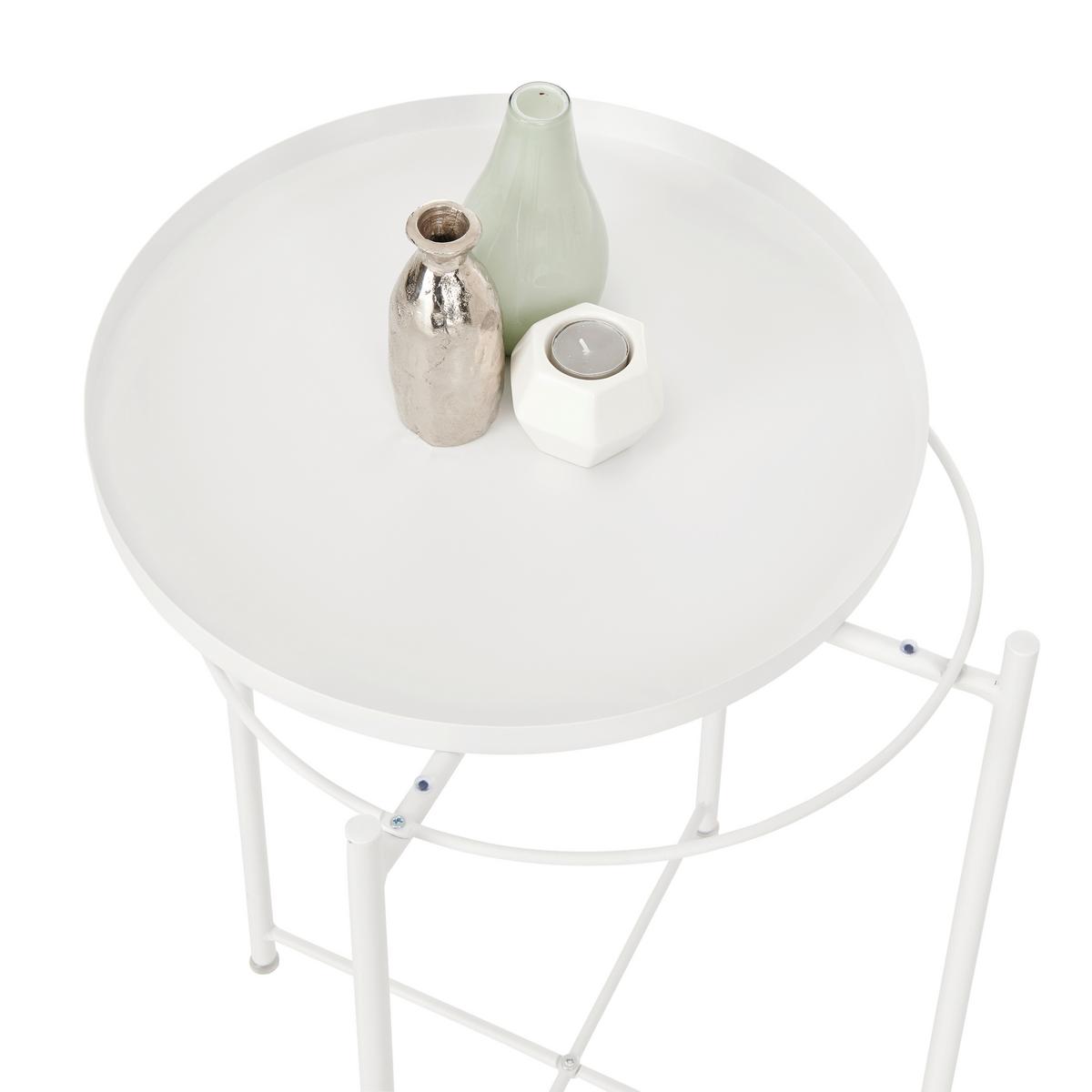 STOLIK BOCZNY TIM - biały, Basics, metal (47,5/47,5/53cm) - Carryhome