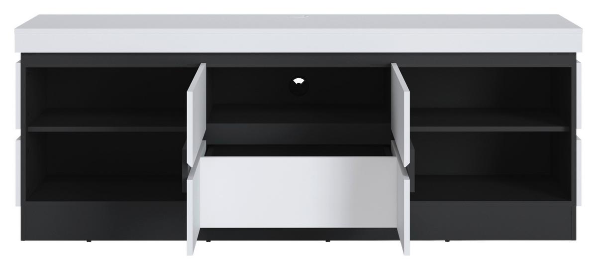 Tv Komoda Campania - bijela/antracit, Trend, drvni materijal/plastika (180,2/68/45cm) - Modern Living