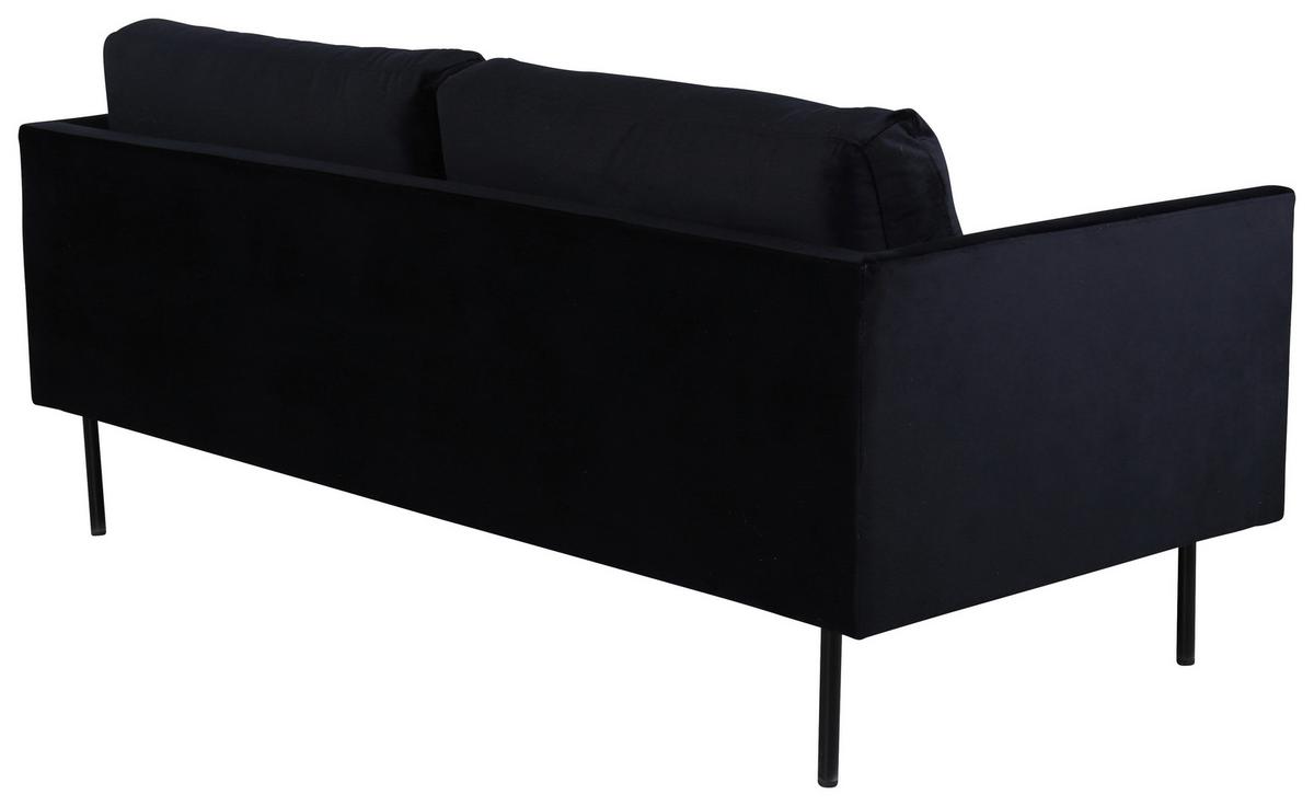 2-SITZER-SOFA ZOOM - Schwarz, Design, Textil/Metall (180/78/80cm) - Livetastic