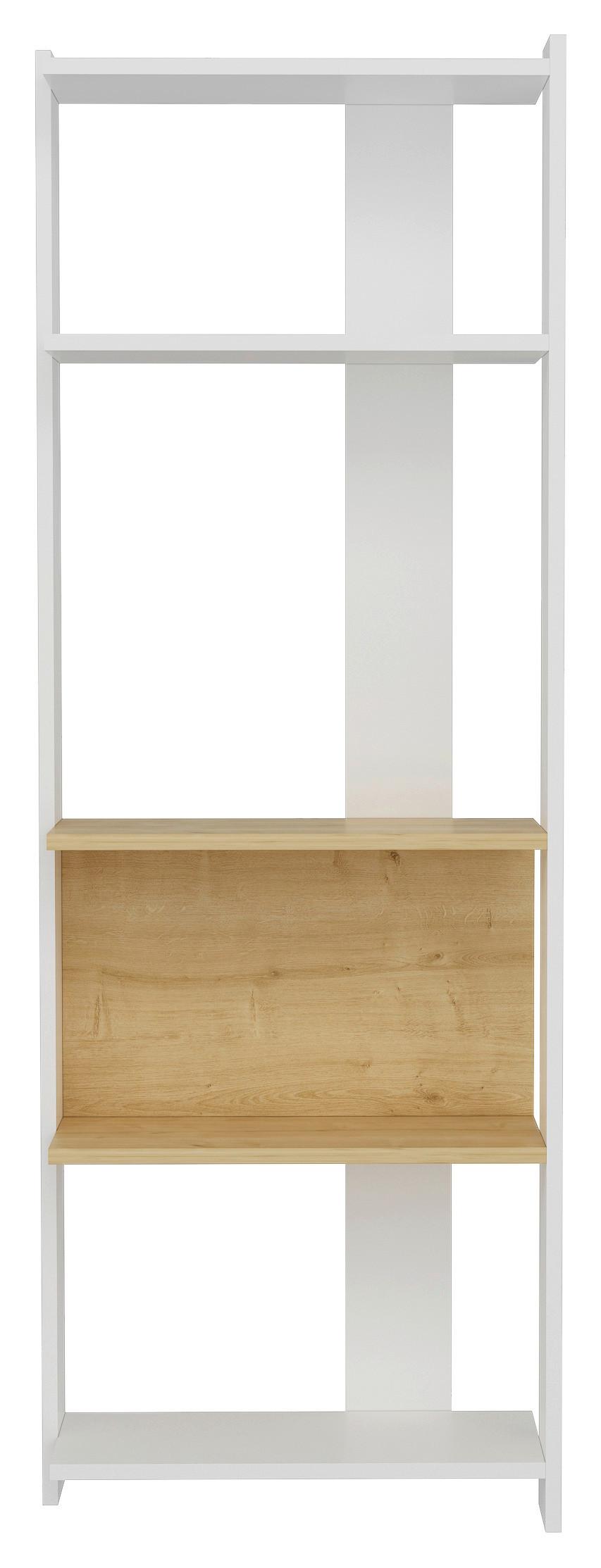Regal Abis - barve hrasta/bela, Design, leseni material (58,6/165/26,8cm) - MID.YOU