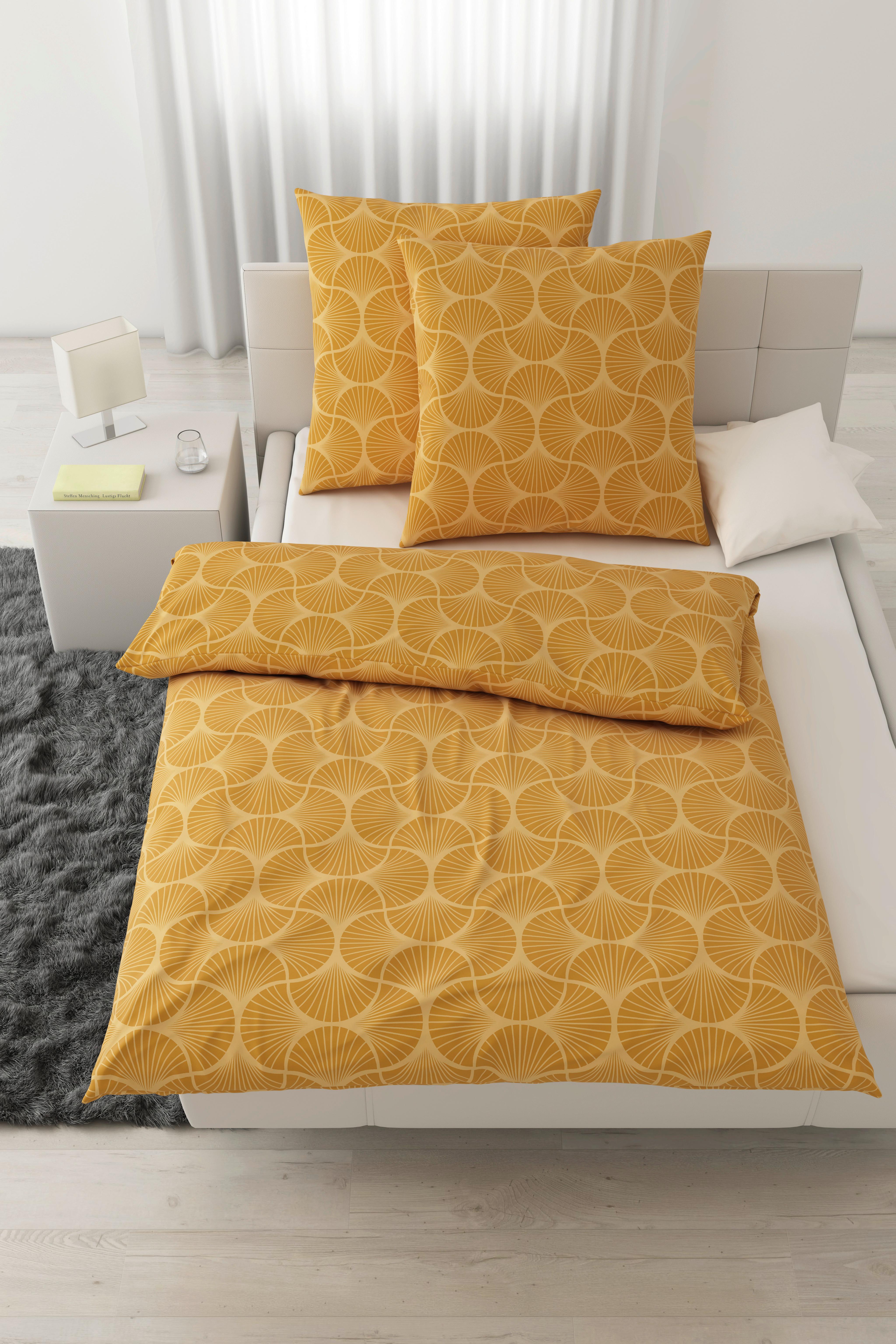 Bettwäsche Finn XL Gelb ca. 200x200cm - Gelb, MODERN, Textil (200/200cm) - Modern Living