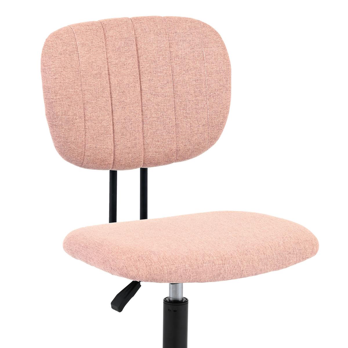 Drehstuhl Tom Rosa - Schwarz/Rosa, MODERN, Textil/Metall (55/79-89/56cm) - Mömax