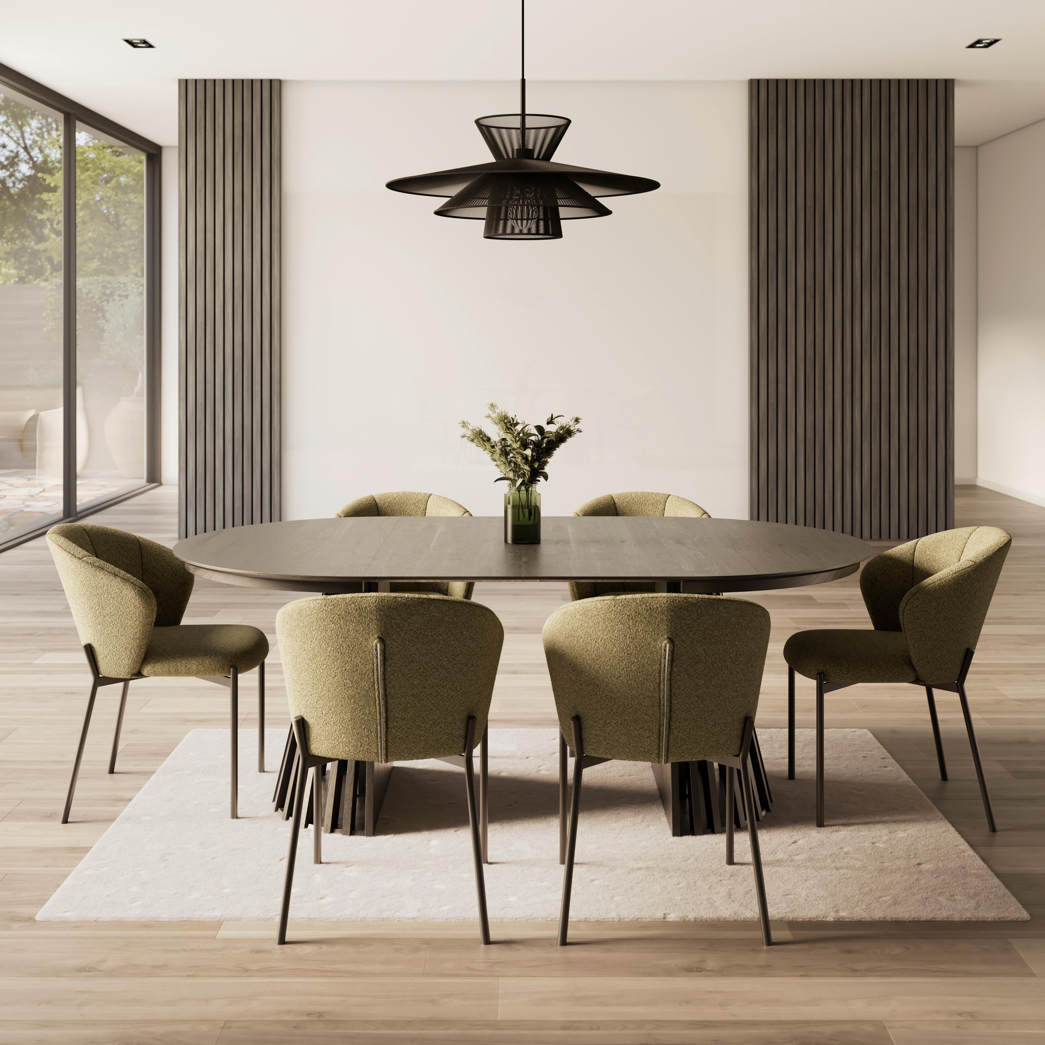 Stuhl Zoey Grün Chenille Gepolstert - Schwarz/Grün, MODERN, Holz/Textil (48/79/61cm) - Bessagi Home