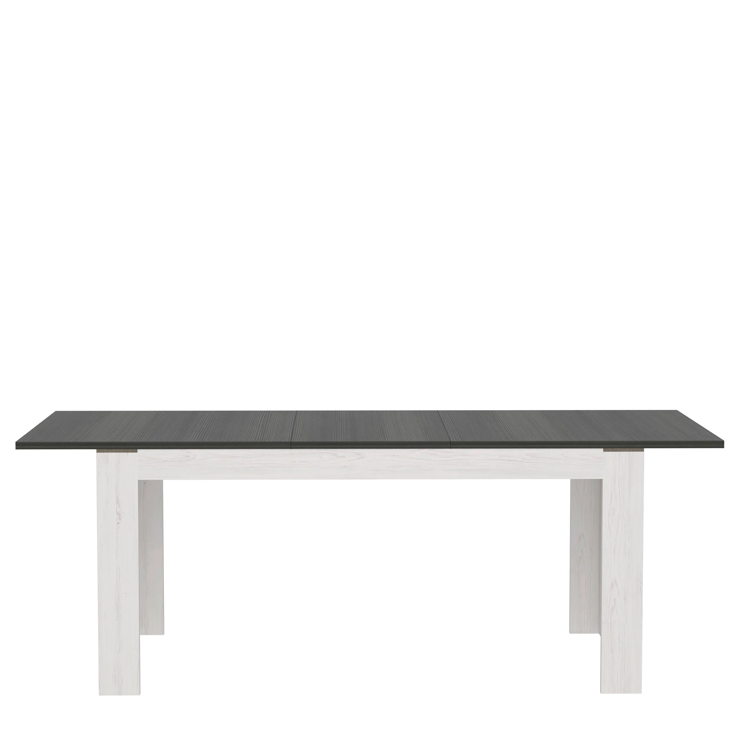 Masă extensibilă Montreal - alb/culoare coconar, Konventionell, metal/material pe bază de lemn (160-206,6/75/90cm) - Premium Living