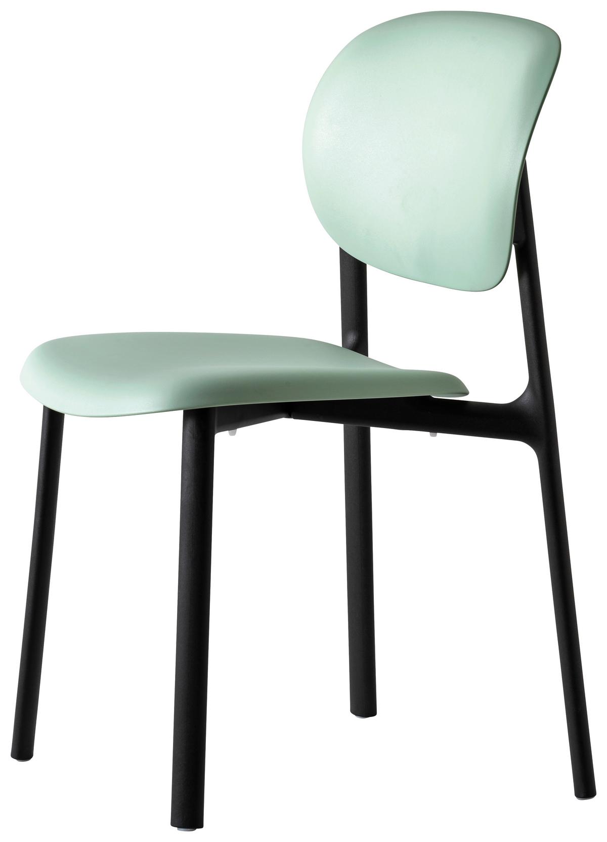 KRZESŁO ZERO - czarny/pastelowa zieleń, Design, tworzywo sztuczne (53/82/53cm) - Connubia 