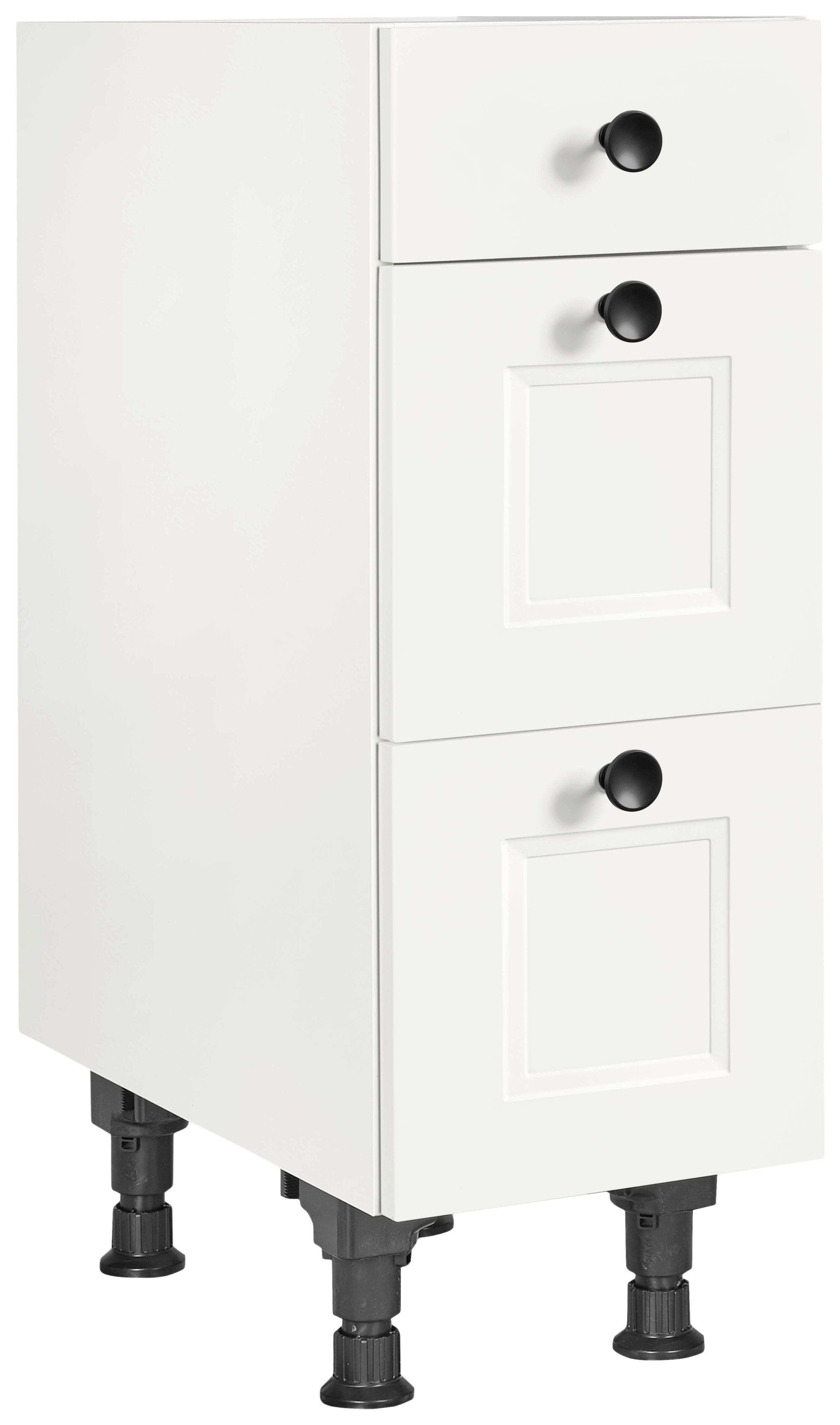 Schubkastenunterschrank Cascada Weiß - Schwarz/Weiß, MODERN, Holzwerkstoff/Metall (30/87/56cm) - Nobilia