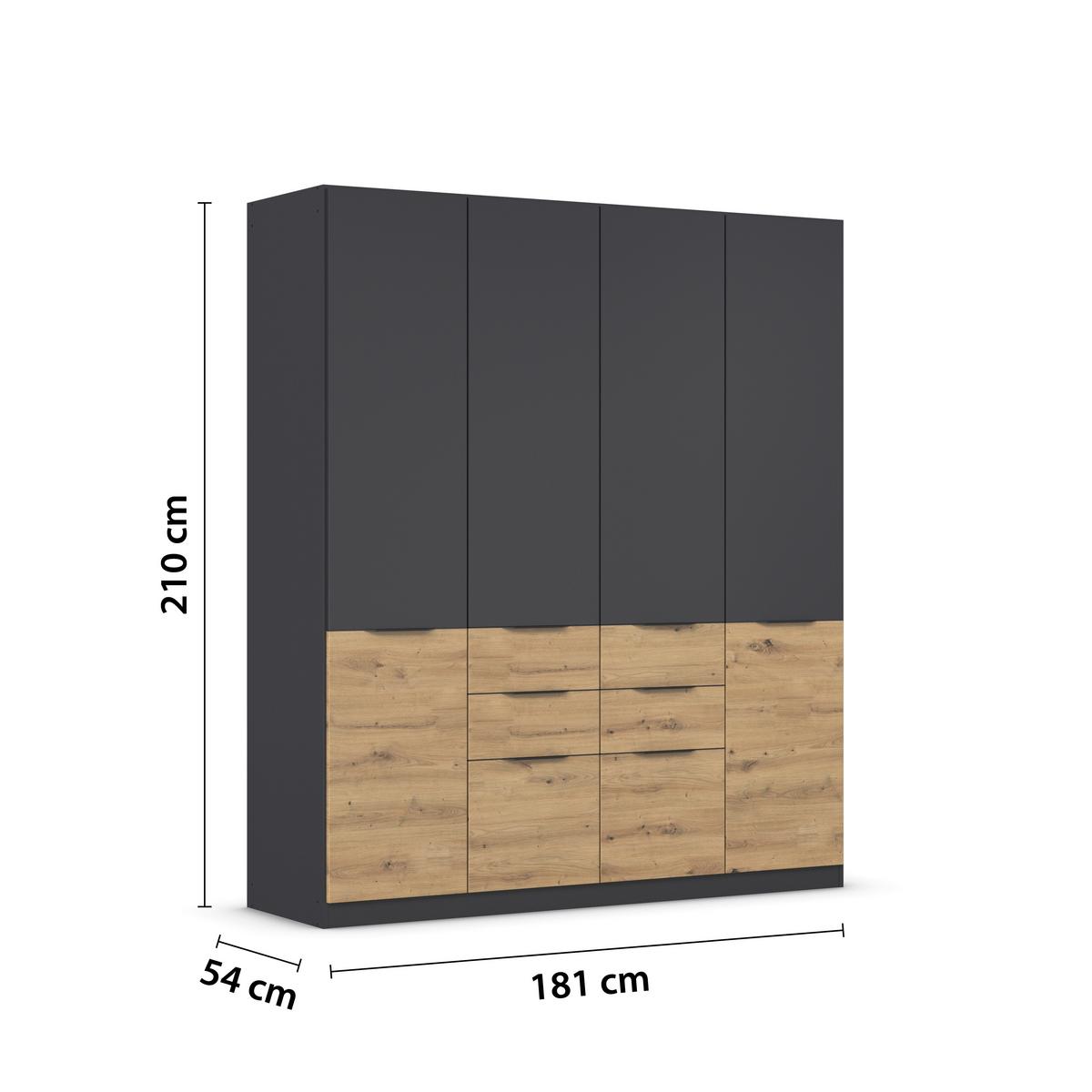 DULAP MAX-EXTRA - stejar Artisan/gri, Konventionell, material pe bază de lemn (181/210/54cm) - Modern Living