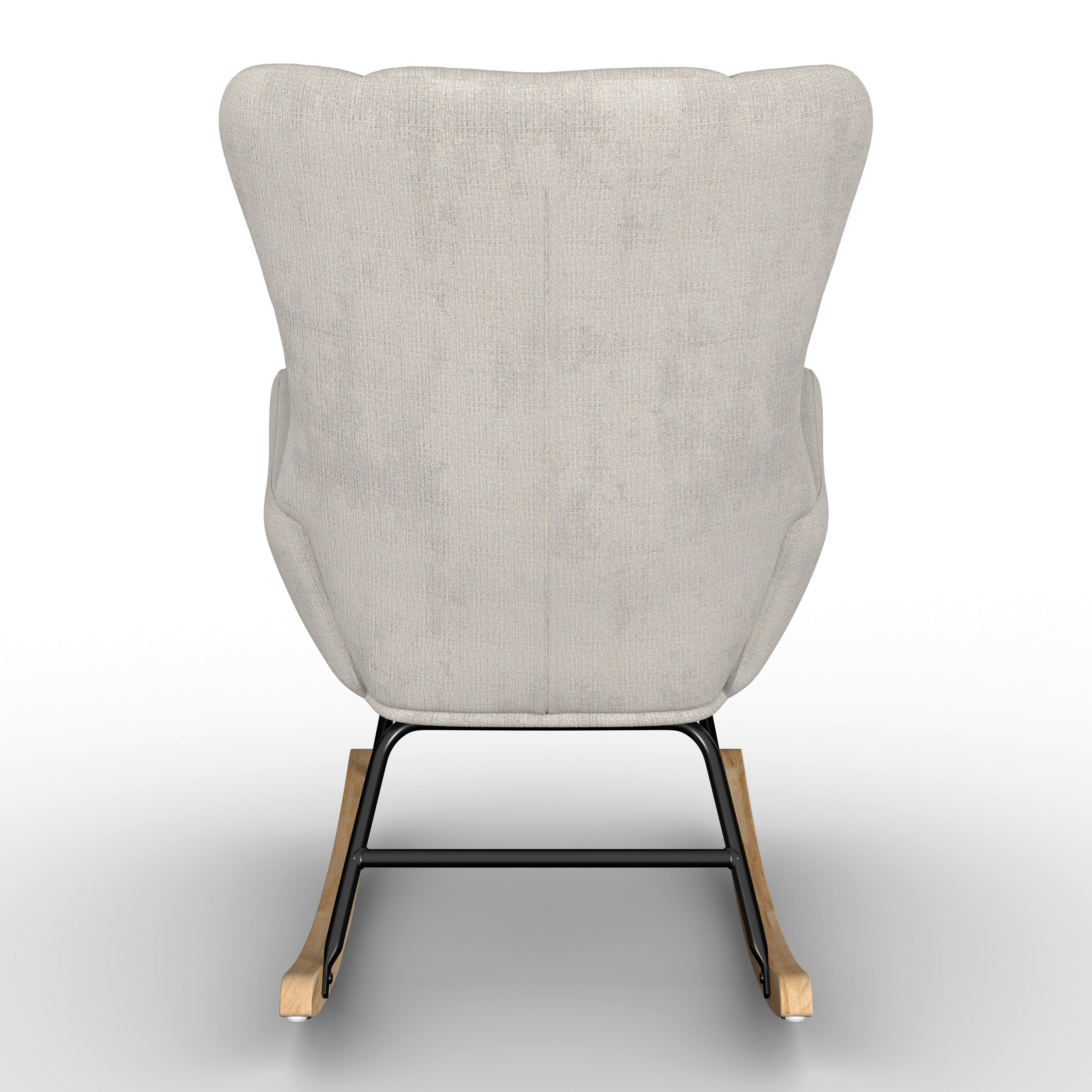 RELAXFÅTÖLJ EMILIO - ljusgrå/naturfärgad, Modern, metall/trä (68/92/87cm) - Bessagi Home