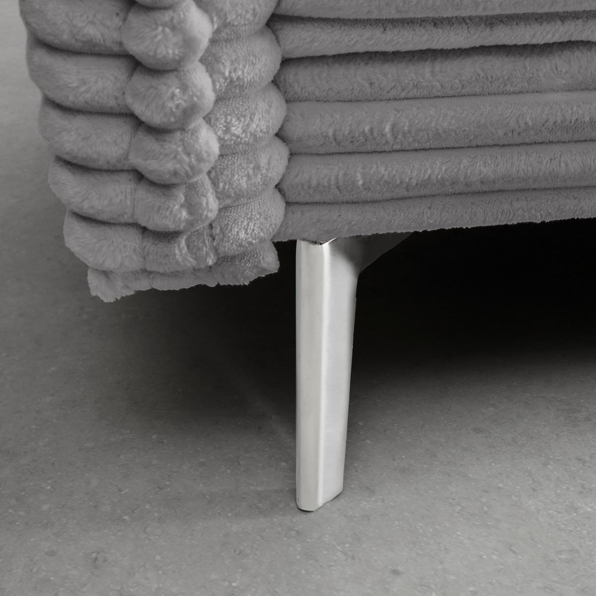 Bigsofa Kiss Hellgrau - Chromfarben/Hellgrau, MODERN, Holz/Metall (241/90/117cm) - Mömax