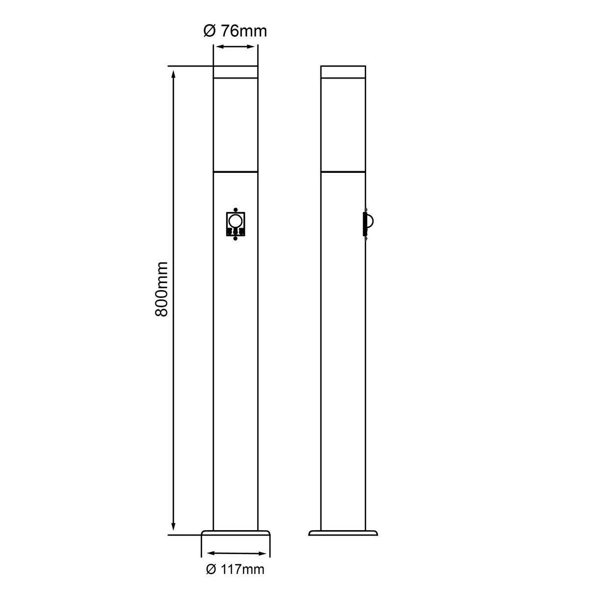 Außenstehleuchte Chorus Edelstahlfarben max. 40 Watt - Edelstahlfarben, KONVENTIONELL, Kunststoff/Metall (7,5/80cm) - Brilliant