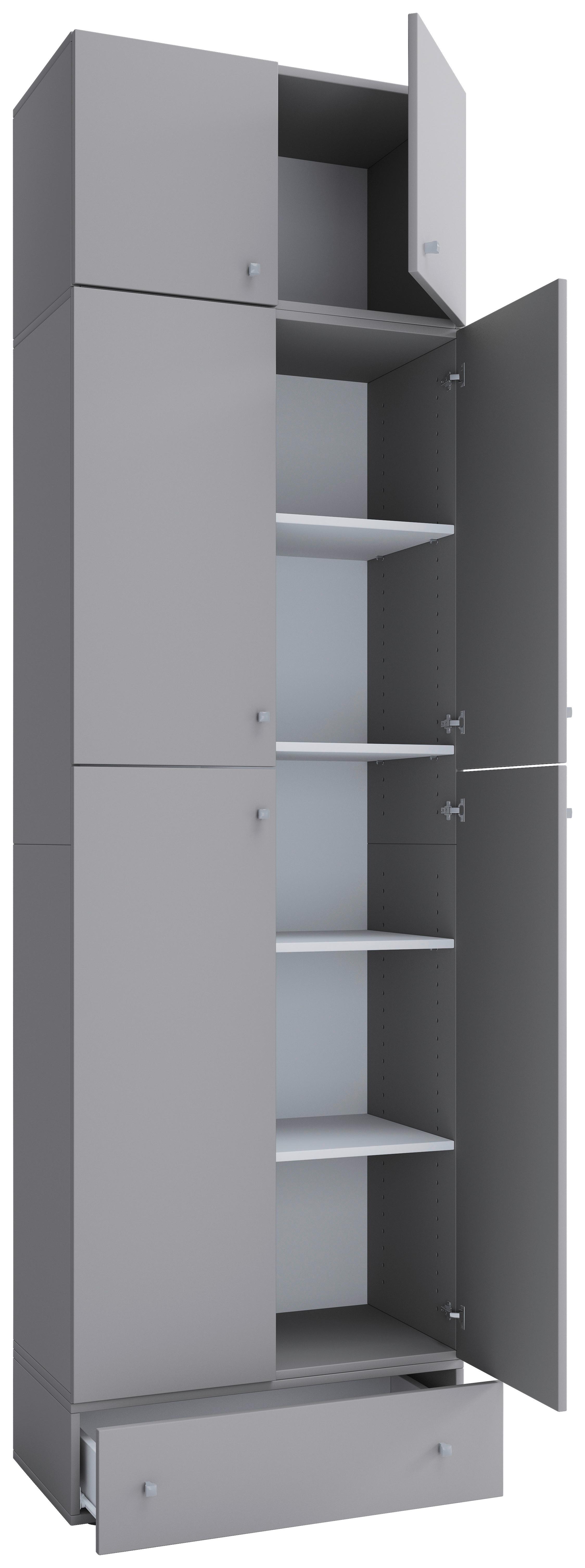 Kleiderschrank Lona XXL Grau ca. 70x240x39 cm - Grau, MODERN, Holzwerkstoff/Kunststoff (70/240/39cm) - MID.YOU