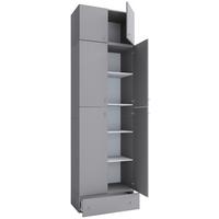 Kleiderschrank Lona XXL Grau ca. 70x240x39 cm - Grau, MODERN, Holzwerkstoff/Kunststoff (70/240/39cm) - MID.YOU