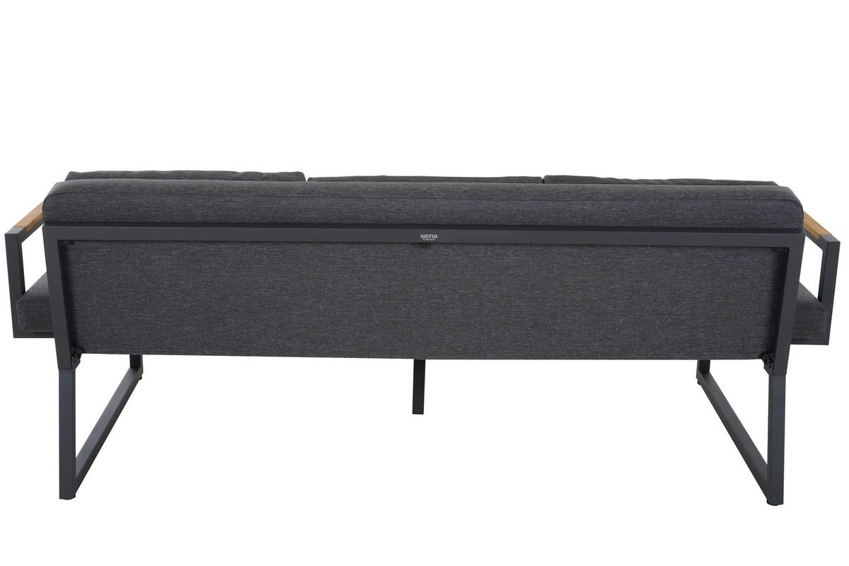 3er-Loungesofa Calera Anthrazit/Echtholz - Anthrazit, Basics, Holz/Textil (219/81/91cm) - Siena Garden