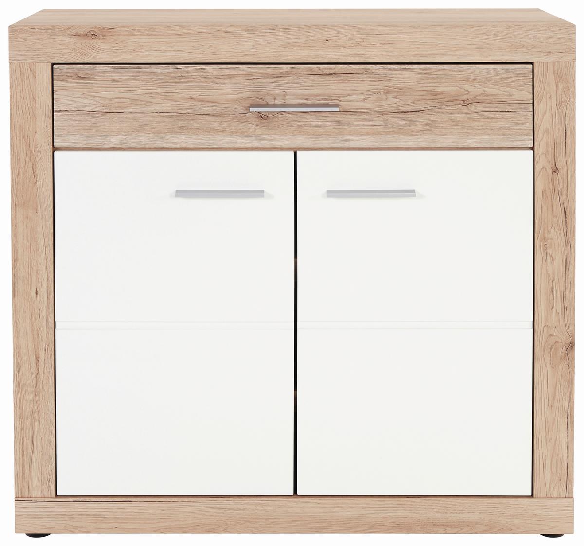 Comodă Malta - alb/culoare lemn stejar, Modern, material pe bază de lemn (95/98,7/36cm) - Modern Living