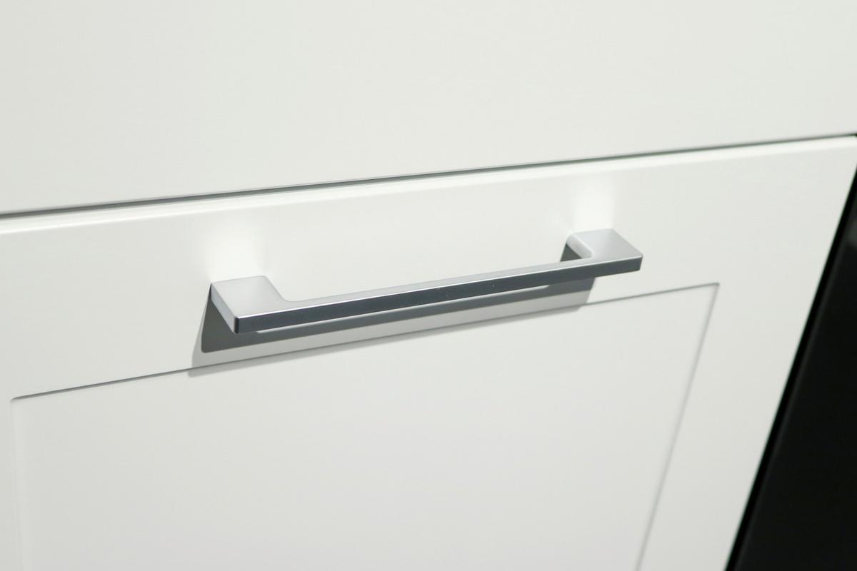 Küchenblock Marseille mit Geräten ca. 250 cm Weiß - Chromfarben/Anthrazit, Design, Holzwerkstoff/Metall (250cm) - P & B