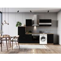 Kuhinjski Blok Z Aparati Merle, 280cm - barve nerjavečega jekla/črna, Basics, kovina/steklo (280cm) - Respekta