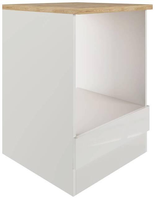Herdumbauschrank in Hellgrau glänzend - Grau, MODERN, Holzwerkstoff (60/86/60cm) - FlexWell