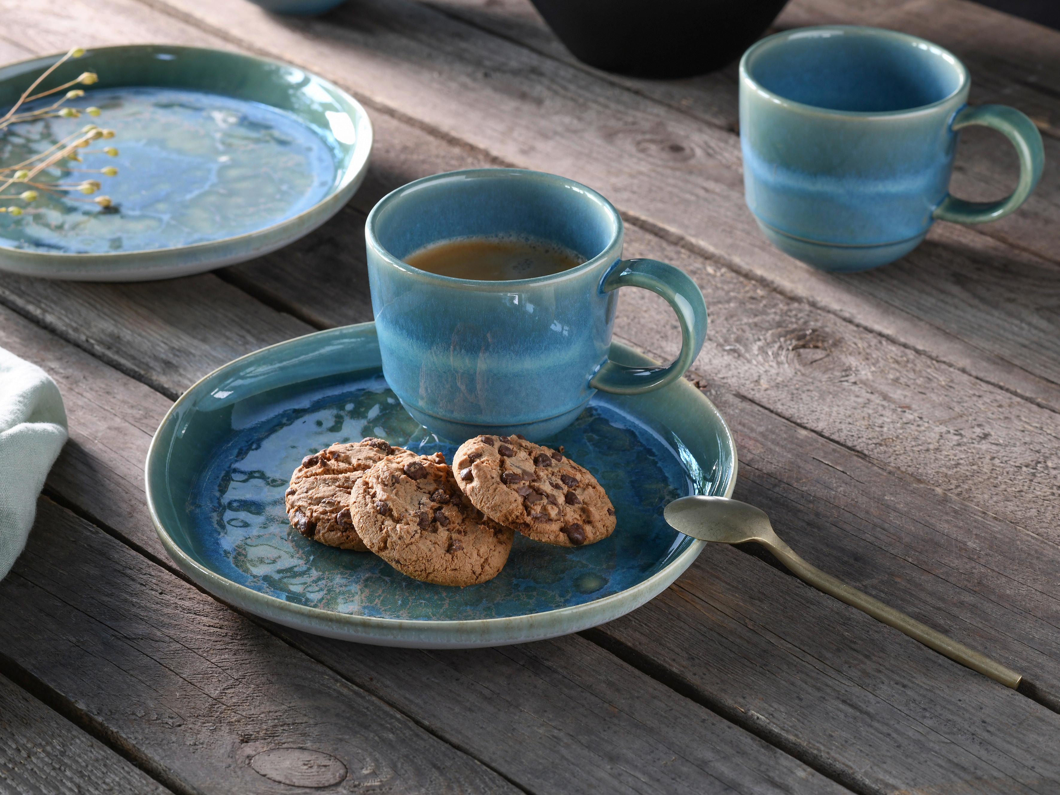 Set Skodelic Yuki Uno, 4-Delni - modra/zelena, Basics, keramika (370ml) - Creatable