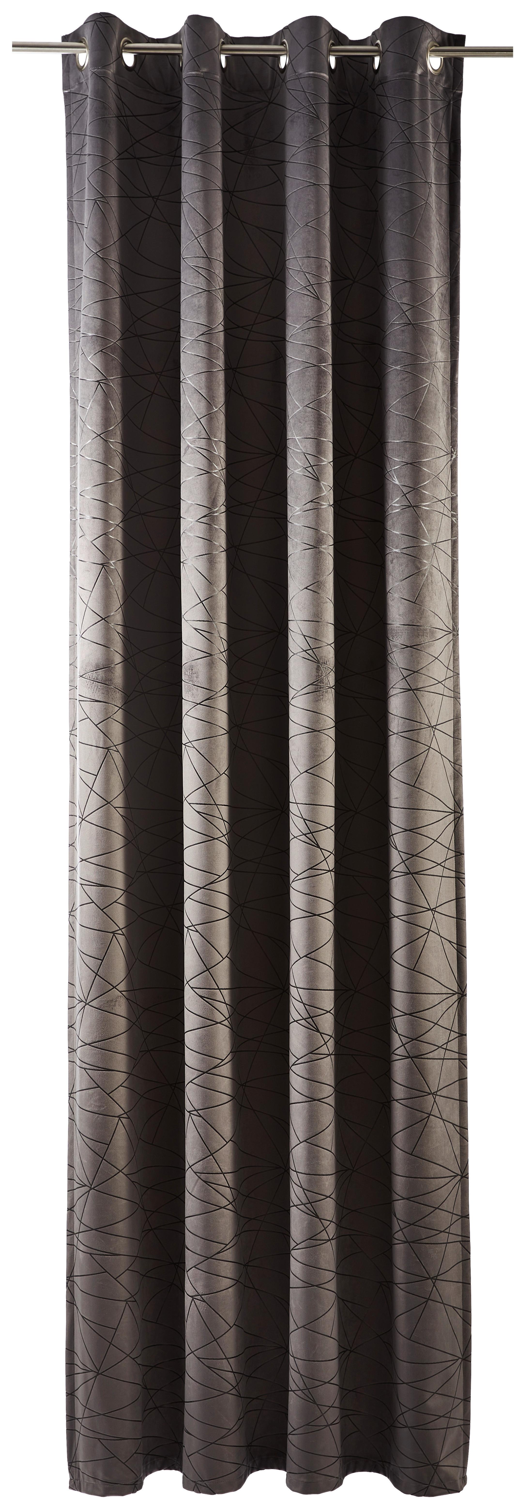 ZASŁONA NA PRZELOTKACH LAGID DIETER KNOLL - antracytowy, Design, tkanina (140/260cm) - Dieter Knoll