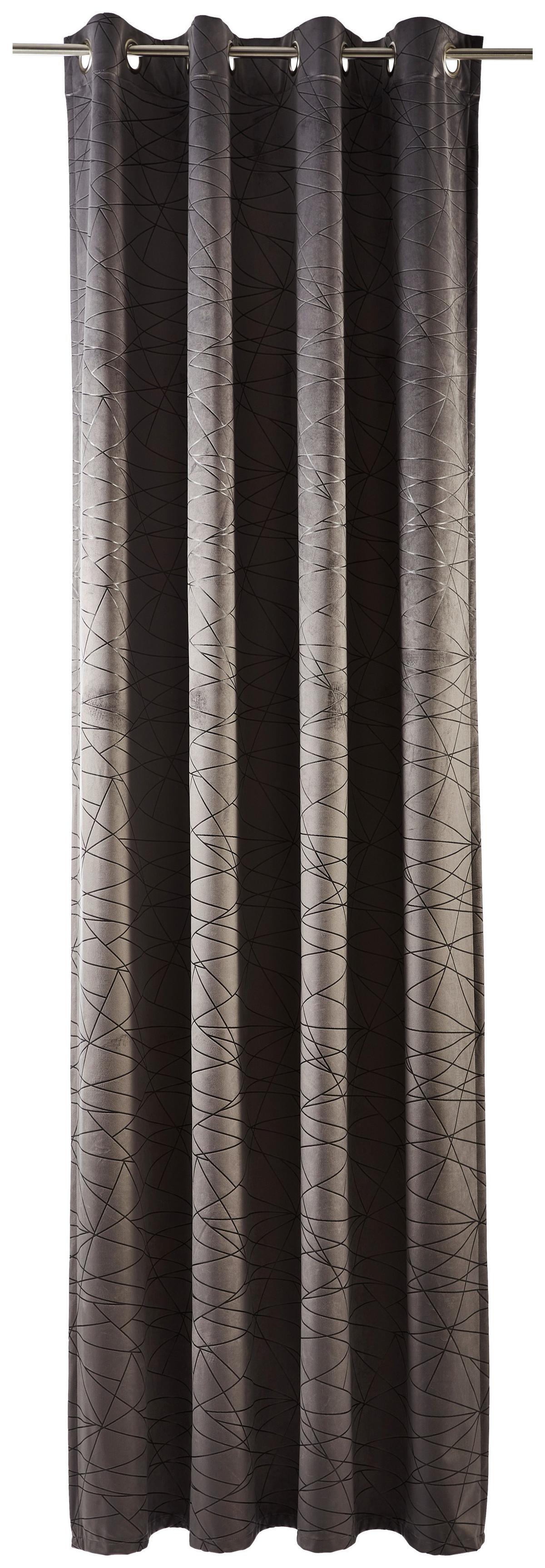 ZASŁONA NA PRZELOTKACH LAGID DIETER KNOLL - antracytowy, Design, tkanina (140/260cm) - Dieter Knoll