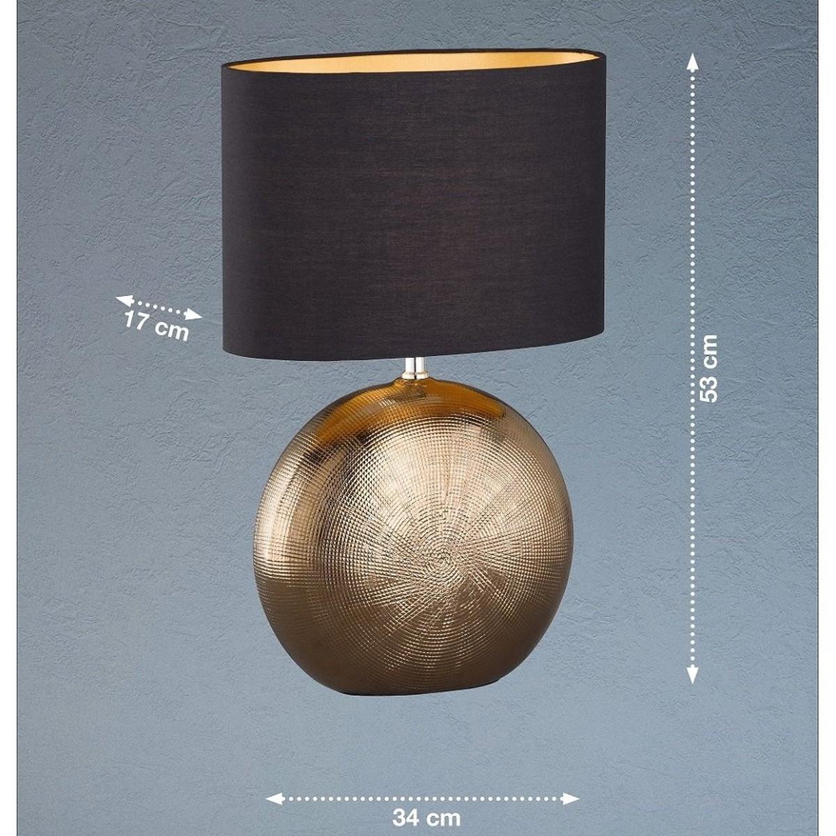 LAMPA STOŁOWA 50556 FORO - kolor brązu/czarny, Konventionell, tworzywo sztuczne/ceramika (34/17/53cm) - Fischer & Honsel