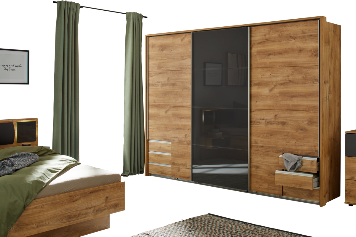 Ormar S Kliznim Vratima Valencia - siva/srebrne boje, Konvencionalno, drvni materijal/metal (270/210/65cm) - Modern Living