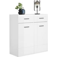 SZAFKA NA BUTY AVANTI - biały wysoki połysk/antracytowy, Basics, materiał drewnopochodny/tworzywo sztuczne (100/104/42cm) - MID.YOU