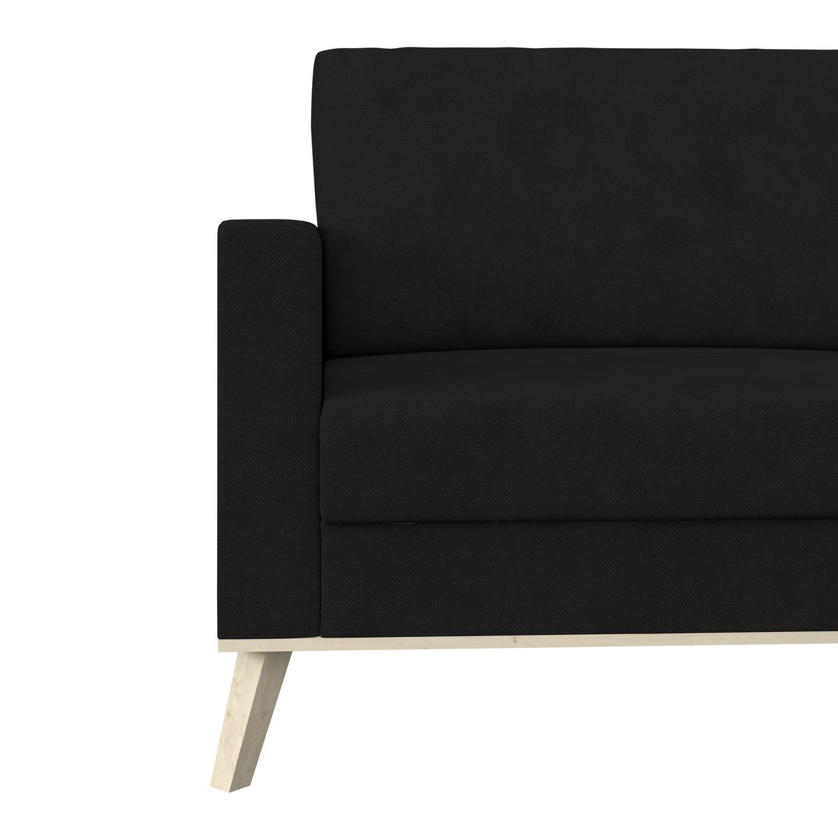 Kutna Garnitura Carini - boje hrasta/crna, Basics, tekstil/drvo (222/152cm) - Modern Living