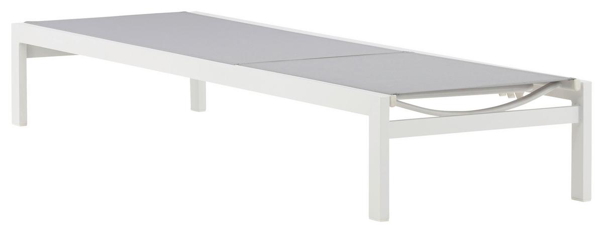 SONNENLIEGE COPACABANA - Weiß/Grau, KONVENTIONELL, Metall (60/30/195cm) - Gardenson