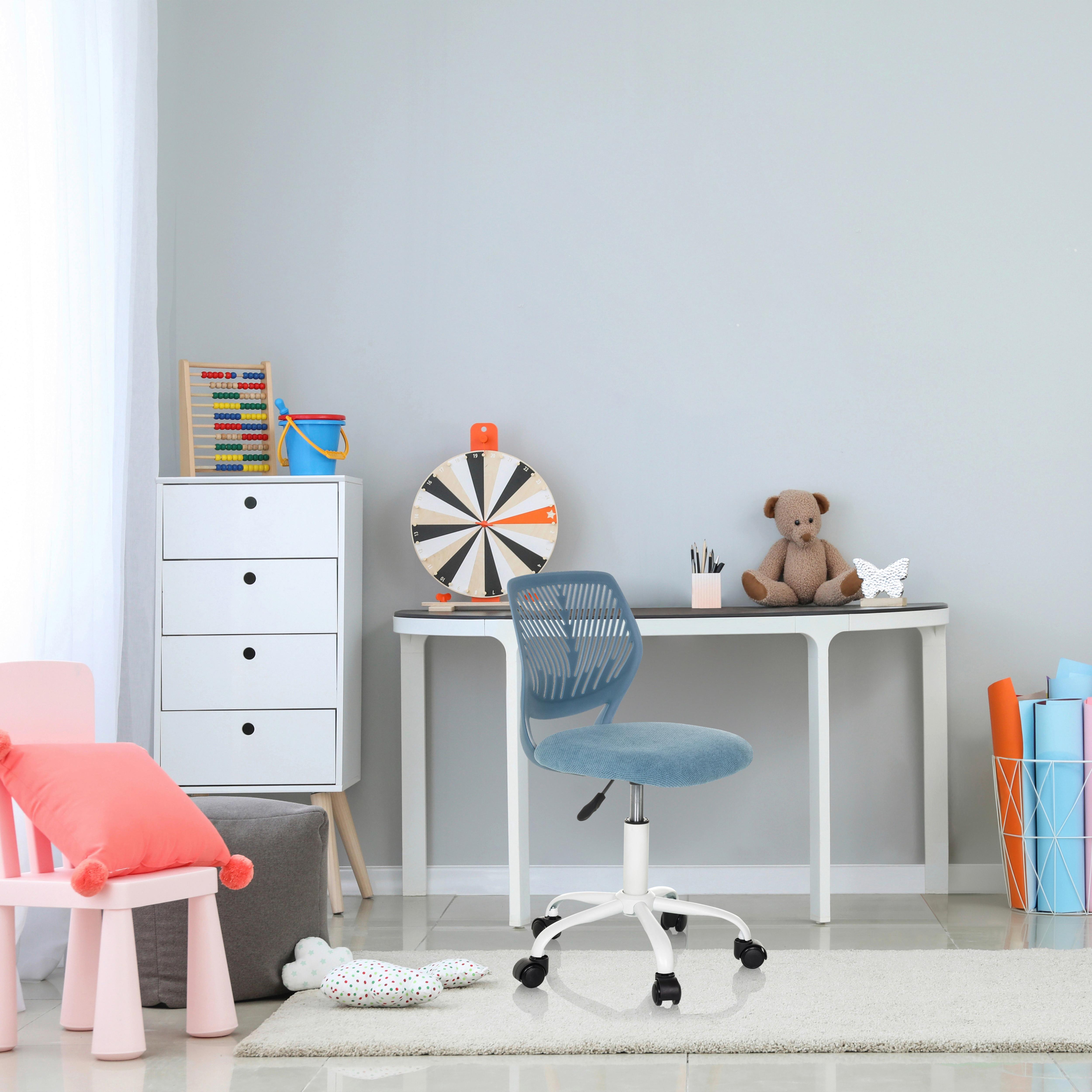 Otroški Vrtljivi Stol Kid Qw, Modra - modra/bela, Moderno, kovina/umetna masa (51/75 - 85/51cm) - MID.YOU