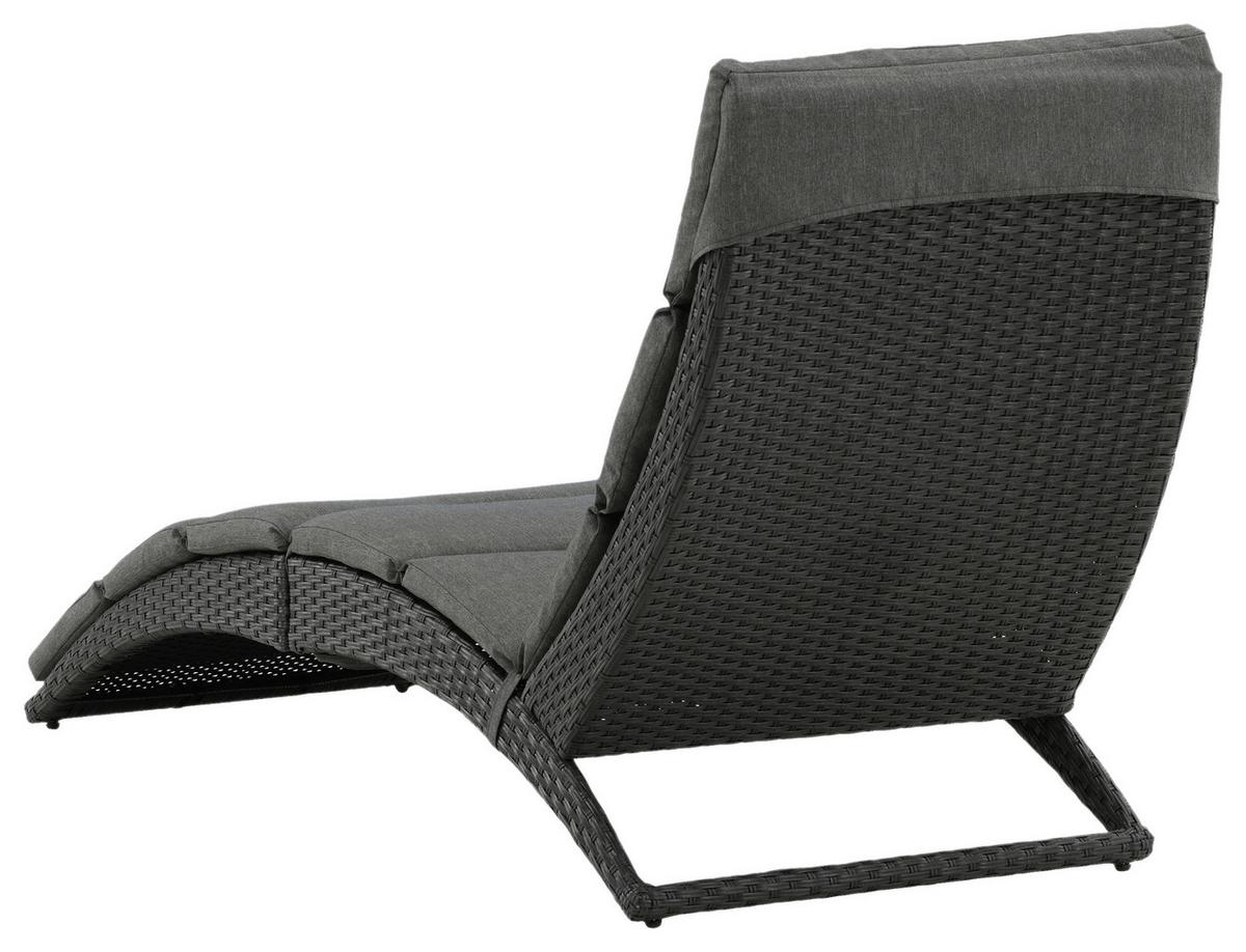 Sonnenliege Archie ca. 64x84x158 cm Schwarz - Schwarz, KONVENTIONELL, Kunststoff (64/84/158cm) - Gardenson