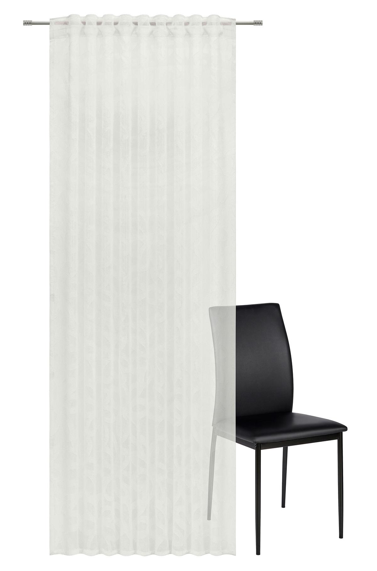 ZASŁONA GOTOWA FLOWER - biały, Basics, tkanina (140/245cm) - Esposa