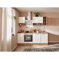 Kuhinjski Blok Z Aparati Economy, Bela, Barva Hrasta - barve hrasta/bela, Moderno, leseni material (220cm) - Respekta