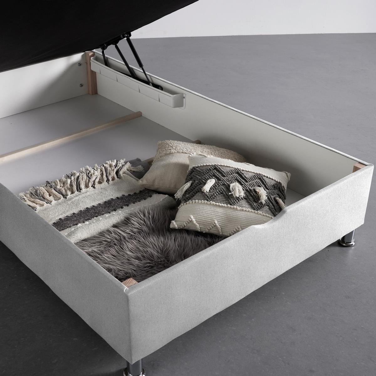 Box Krevet Oviedo - svijetlo siva/boje kroma, Konvencionalno, tekstil (120/200cm) - Based
