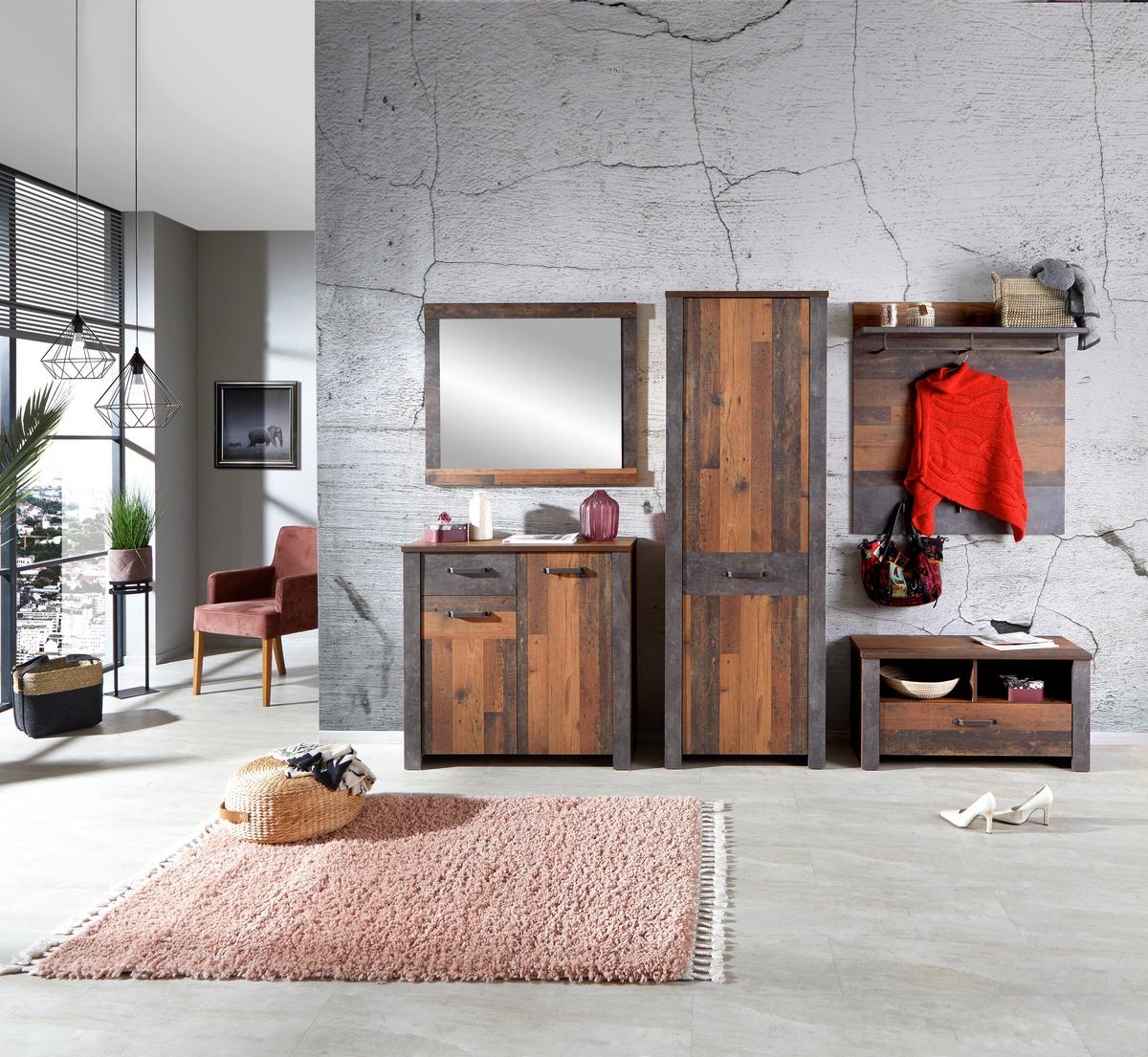 Comodă Ontario - culoare lemn stejar/gri, Trend, material pe bază de lemn (96/94/37cm) - Zandiara