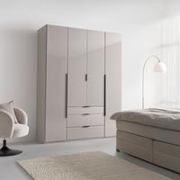Drehtürenschrank New York Grau/sahara - Schwarz/Grau, Konventionell, Glas/Holzwerkstoff (180/236/58cm) - Premium Living