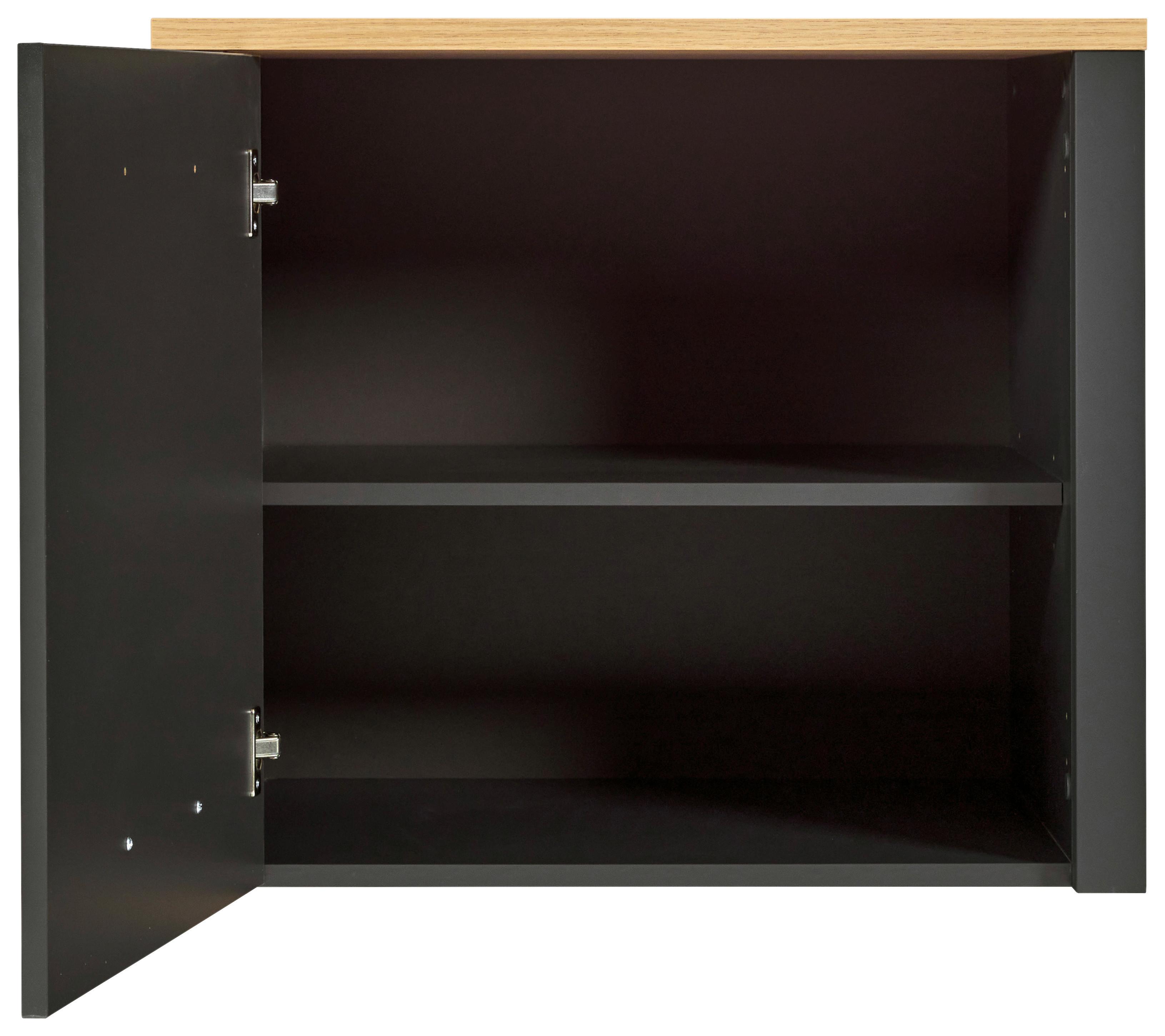 Aufsatzschrank Venet, Anthrazit/Artisan Eiche - Anthrazit/Schwarz, ROMANTIK / LANDHAUS, Holzwerkstoff/Metall (70/60,5/60cm) - Mömax