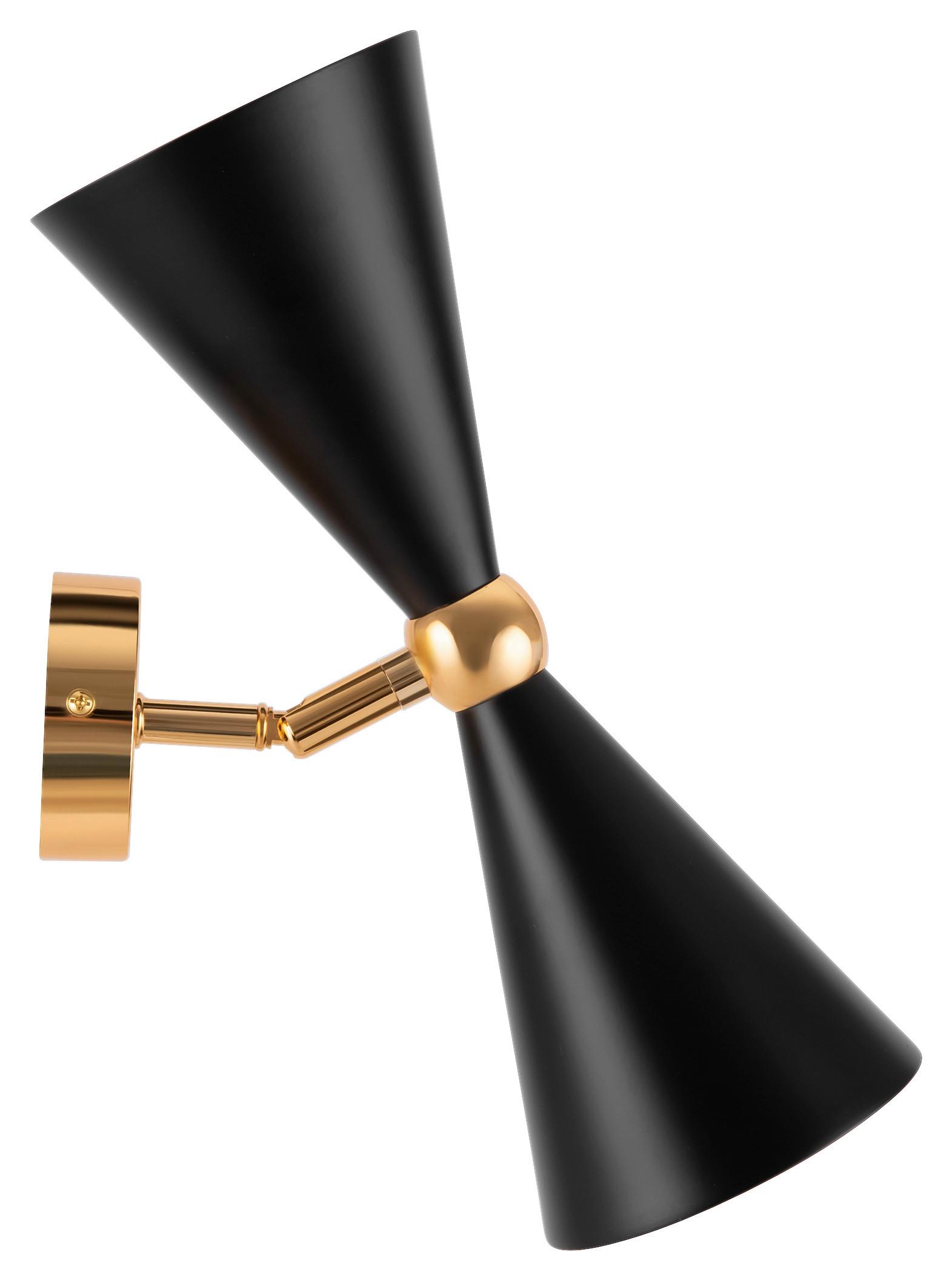 Wandleuchte Vesper Schwarz max. 40 Watt - Goldfarben/Schwarz, Trend, Metall (18/32/32cm) - MAYTONI