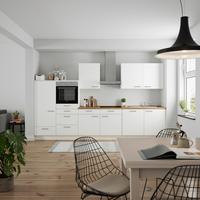 Küchenblock Touch Low m. Geräten Weiß - Edelstahlfarben/Eichefarben, MODERN, Holzwerkstoff/Metall (360cm) - Nobilia
