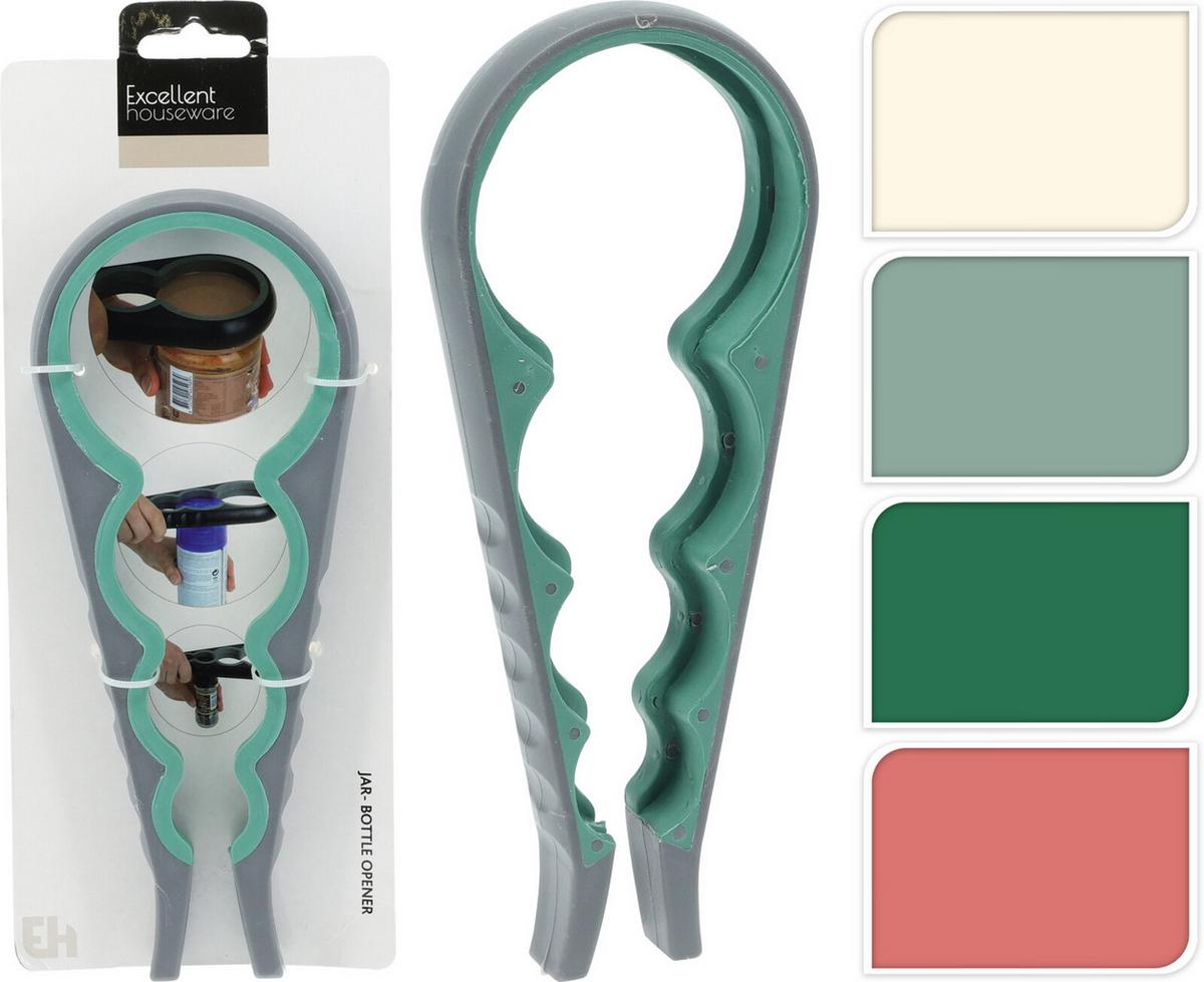 Deschizător capace cu filet 4U1 - Basics, plastic (23/9/1,2cm)