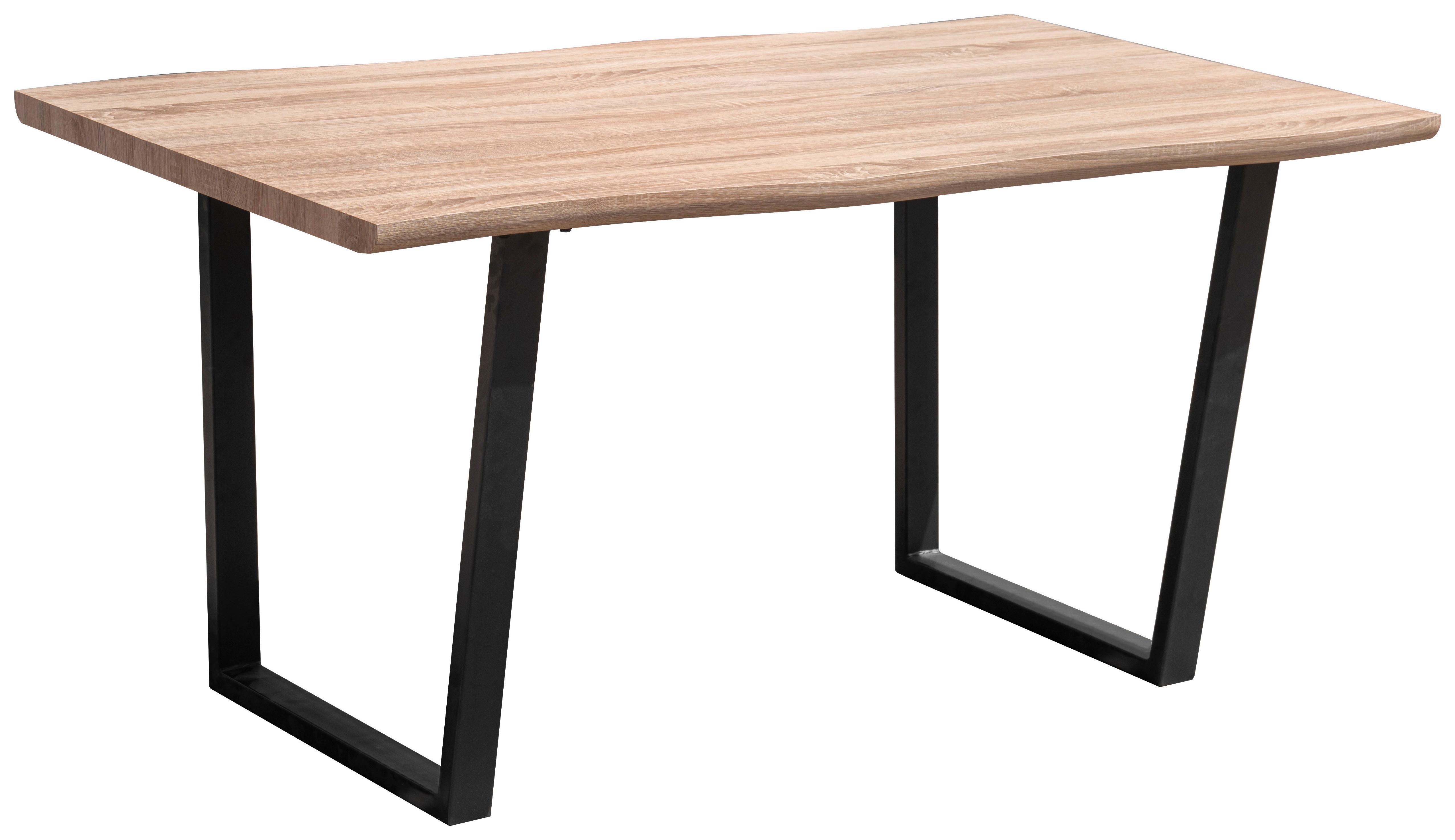 STÓŁ DO JADALNI CAIN - kolor dębowy/czarny, Design, materiał drewnopochodny/metal (160/90/76cm) - MID.YOU