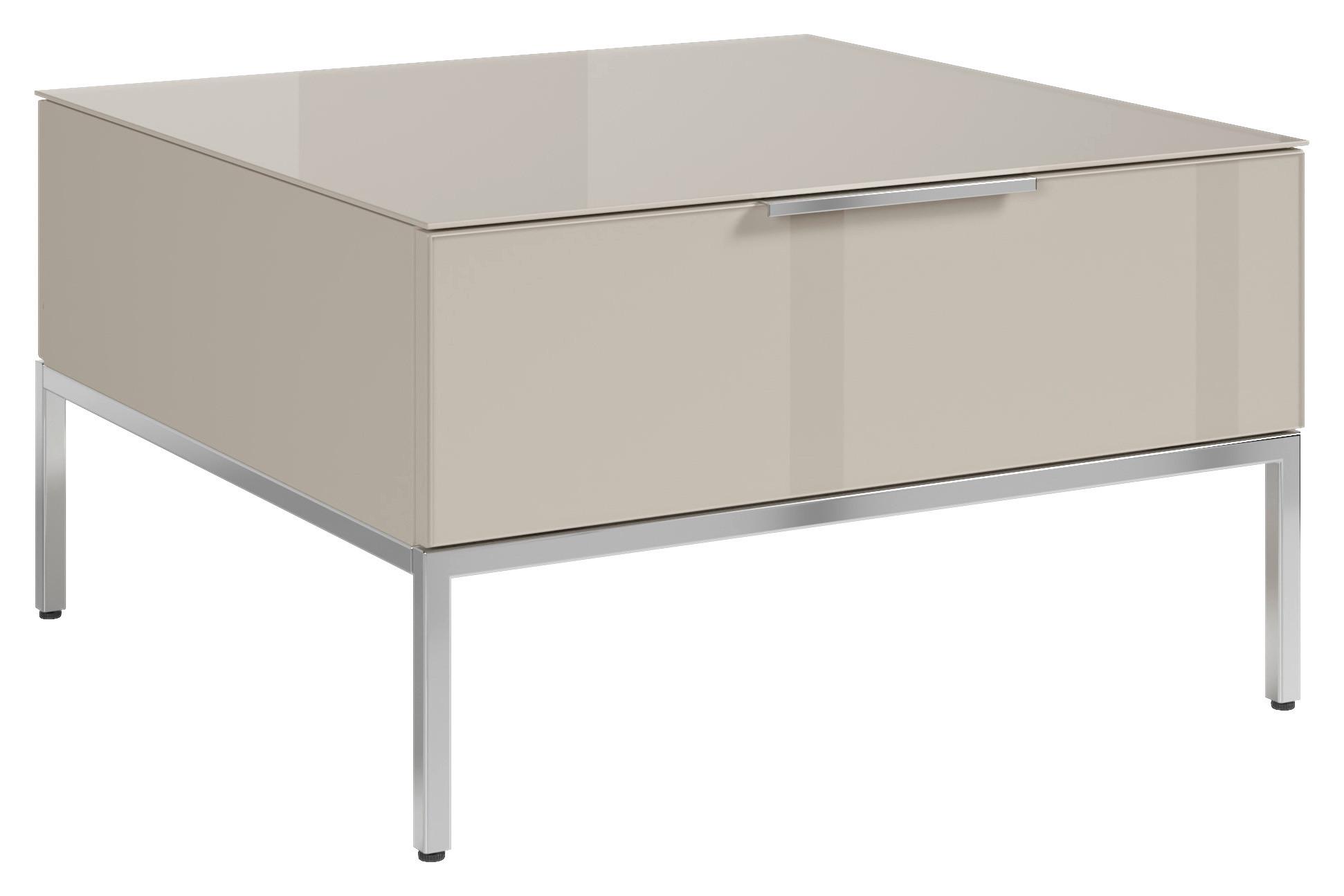 Couchtisch Siena - Chromfarben/Kaschmir, Modern, Glas/Holzwerkstoff (70/41/70cm) - Premium Living