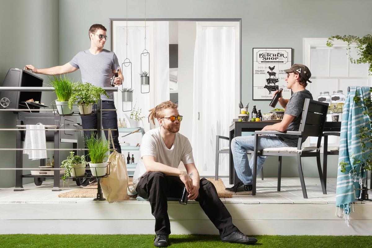 Gartenstuhl Sammy 1 in Anthrazit - Anthrazit/Grau, Kunststoff/Metall (57/90/57cm) - Mömax