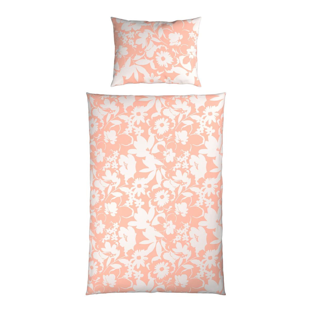 Posteljnina Floral - oranžna, tekstil (140/200cm) - Mömax