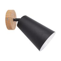 LAMPA REFLEKTOROWA 300125 IKAR - kolor dębowy/czarny, Konventionell, metal/drewno (24/11,5/11,5cm)