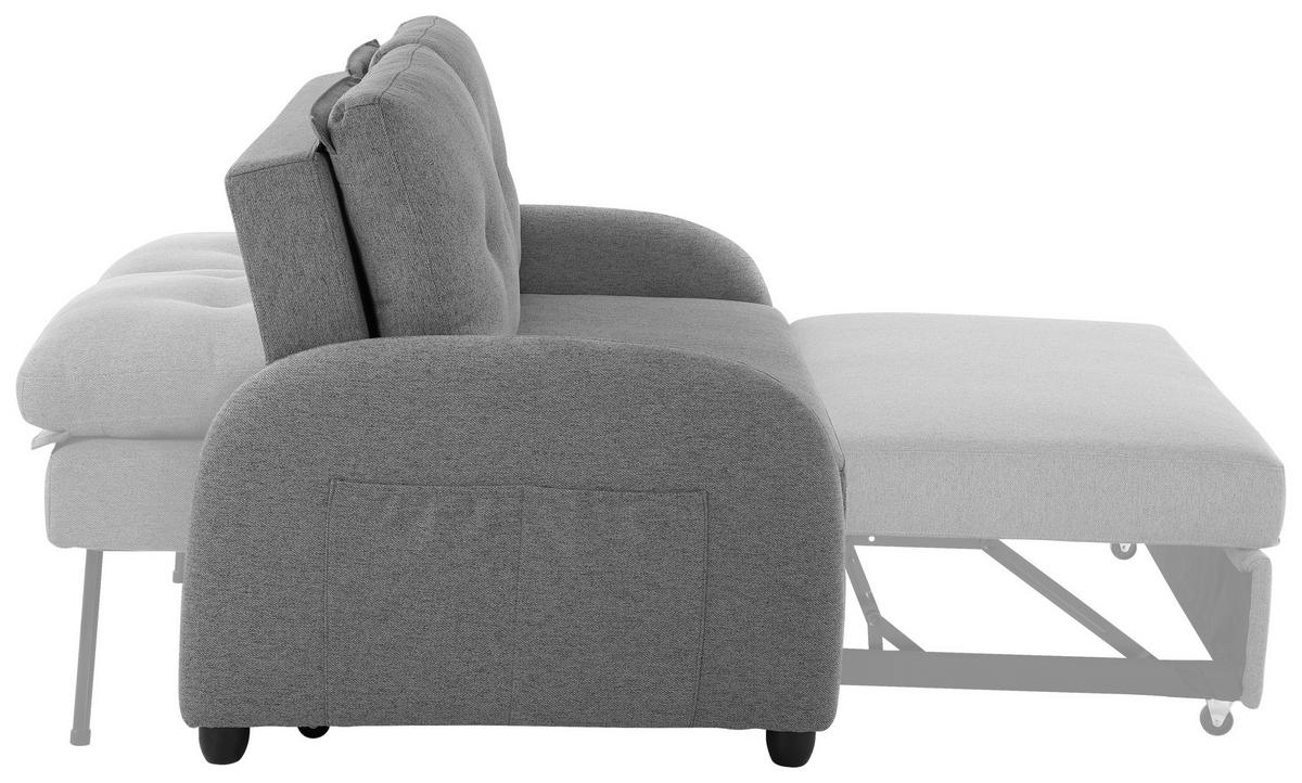 Zofa S Posteljno Funkcijo Cosmo, Siva - temno siva/črna, Design, umetna masa/tekstil (140/94/95cm) - Livetastic