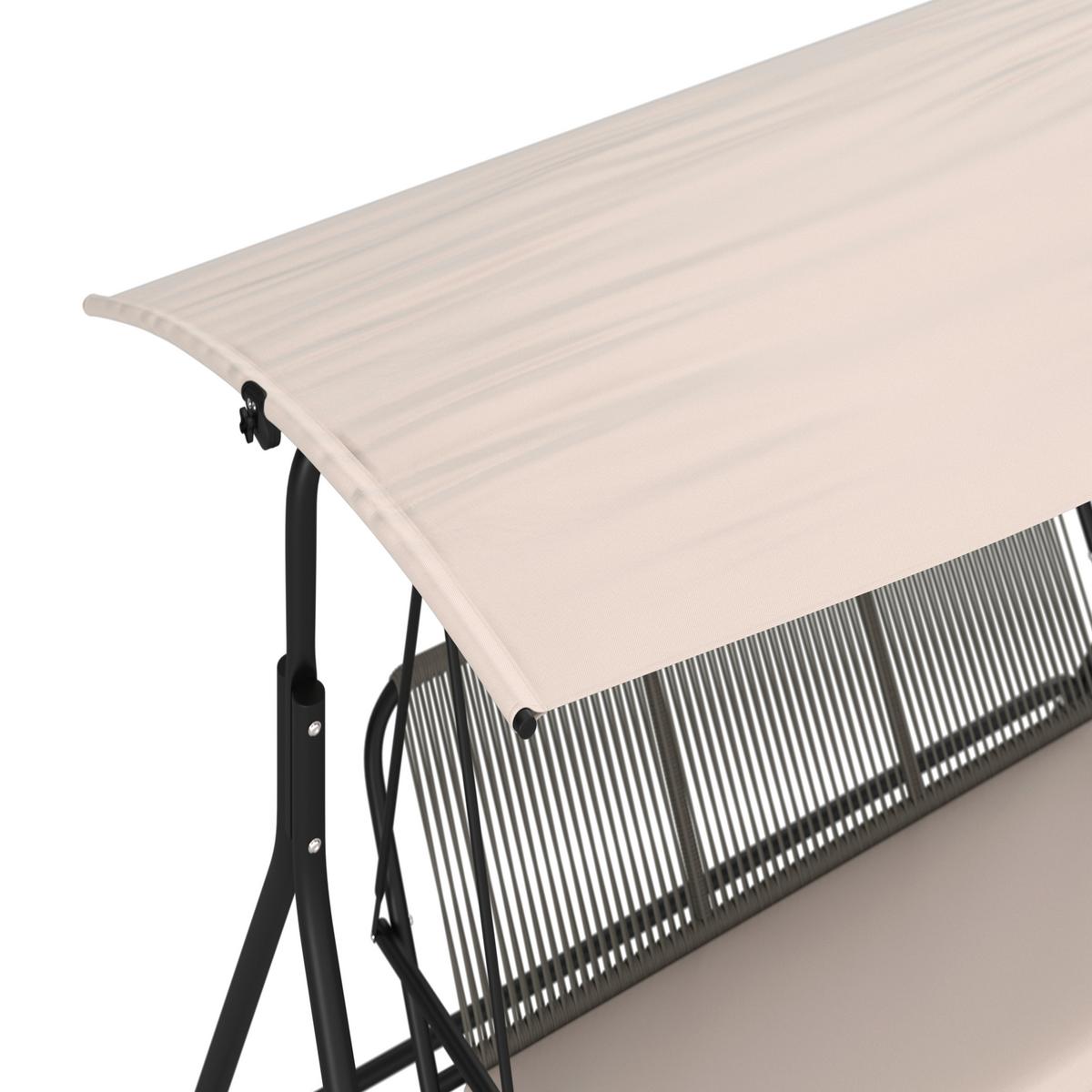 Gugalnica Savanna, Svetlo Siva - črna/svetlo siva, Moderno, kovina/tekstil (170/162/120cm) - Bessagi Garden